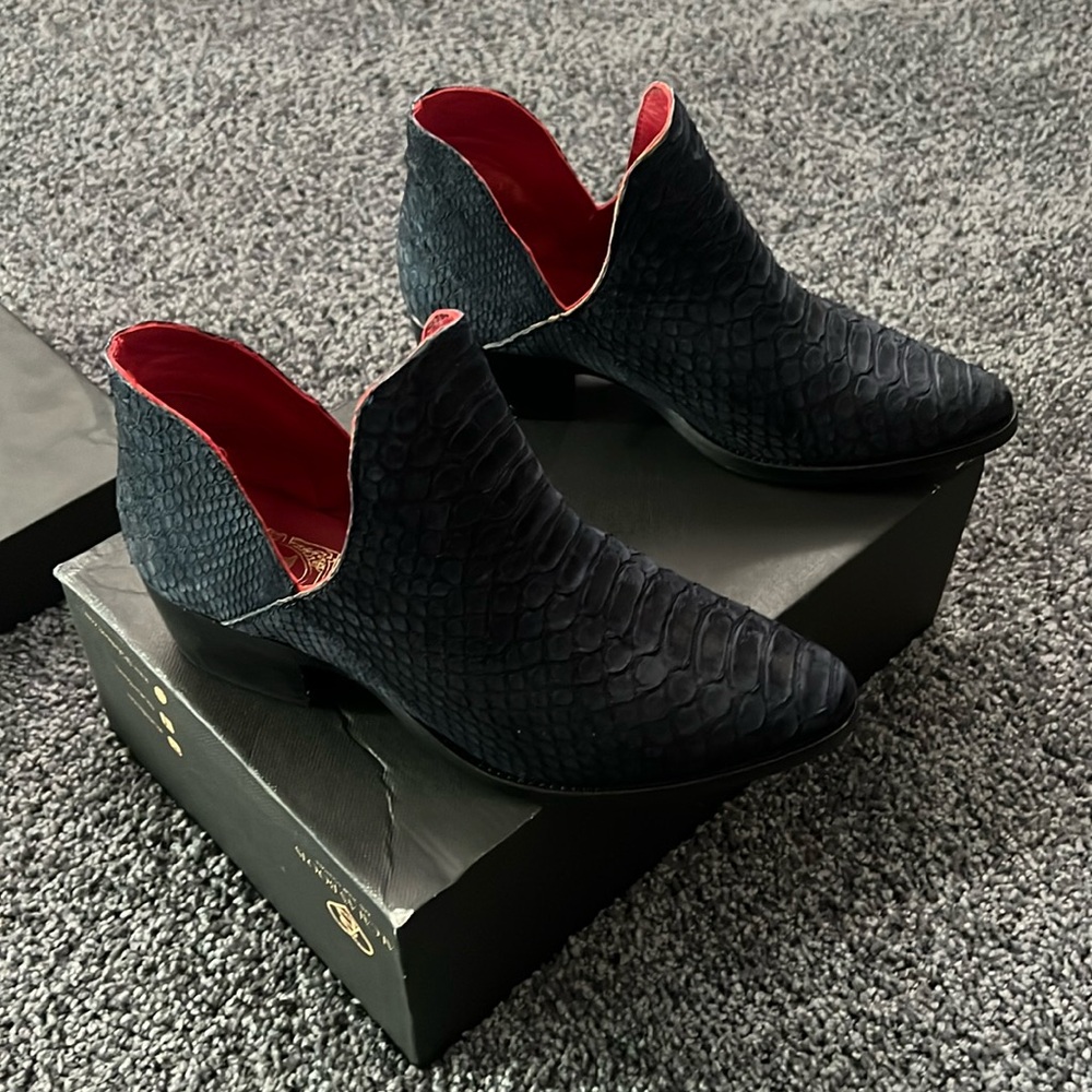 Handmade blue python boots